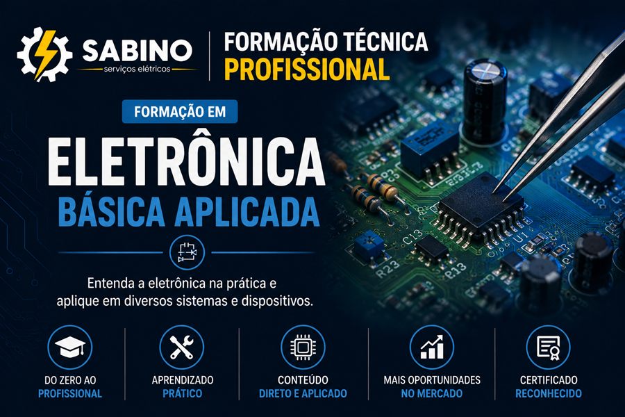 Formação em Eletrônica Básica Aplicada — placa e componentes